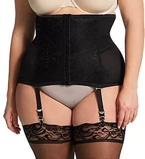 Plus Shapette Waist Cincher with Removable Garter Black 3X