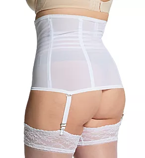Plus Shapette Waist Cincher with Removable Garter White 3X