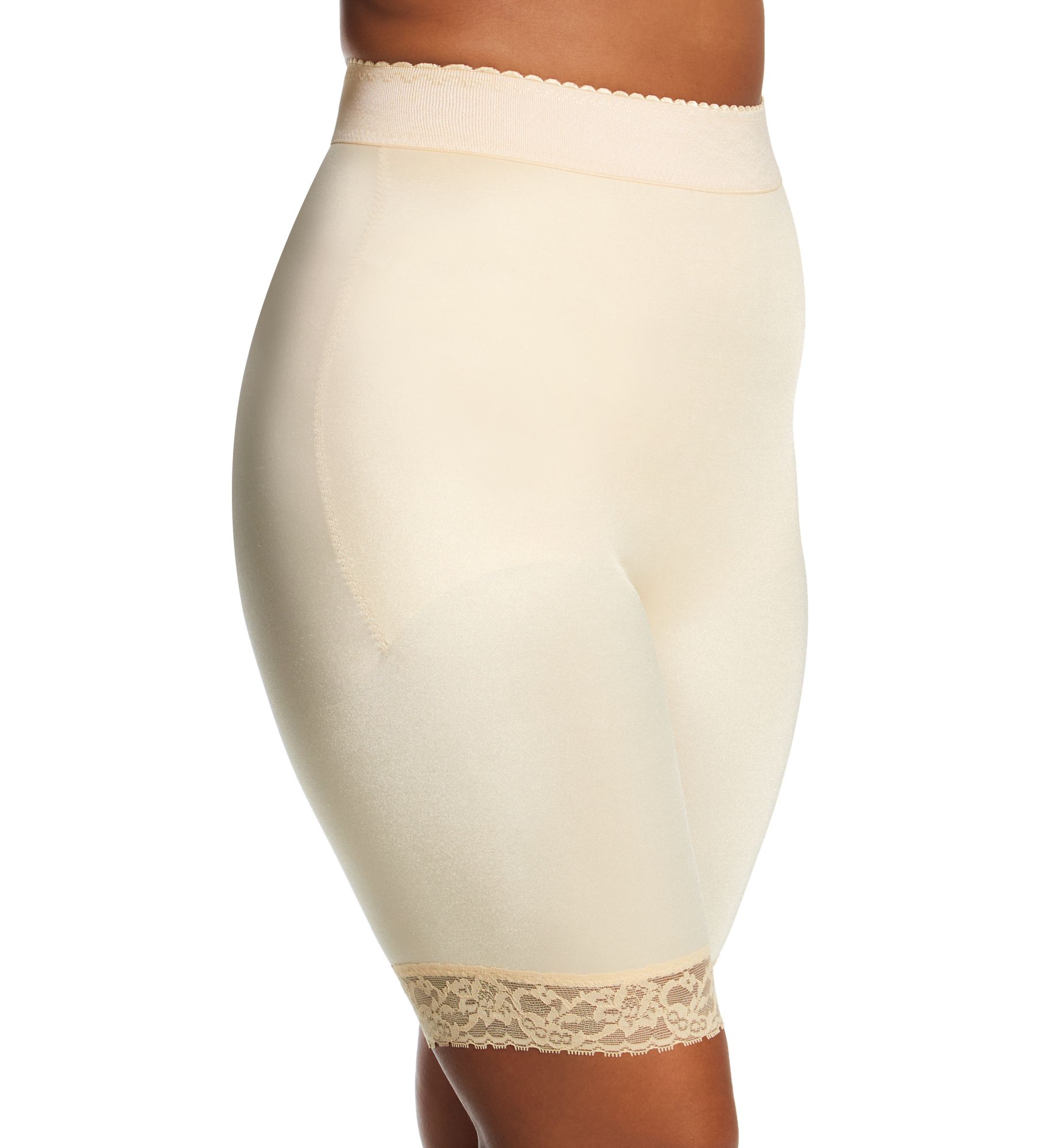 Rago Women's Light Shaping High Waist Long Leg Bike Short 9X-14 in Beige | Size: 14X | HerRoom.com