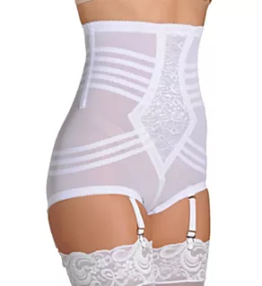 Shapette No Roll High Waist Brief with Zipper White M