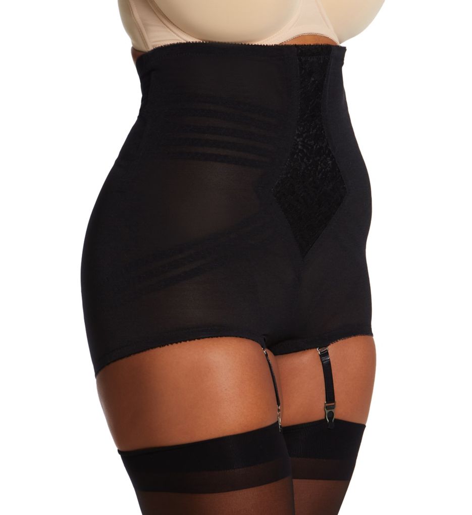 Plus Shapette No Roll High Waist Brief with Zipper Black 3X by Rago