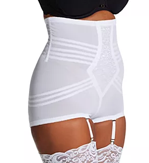 Plus Shapette No Roll High Waist Brief with Zipper White 3X