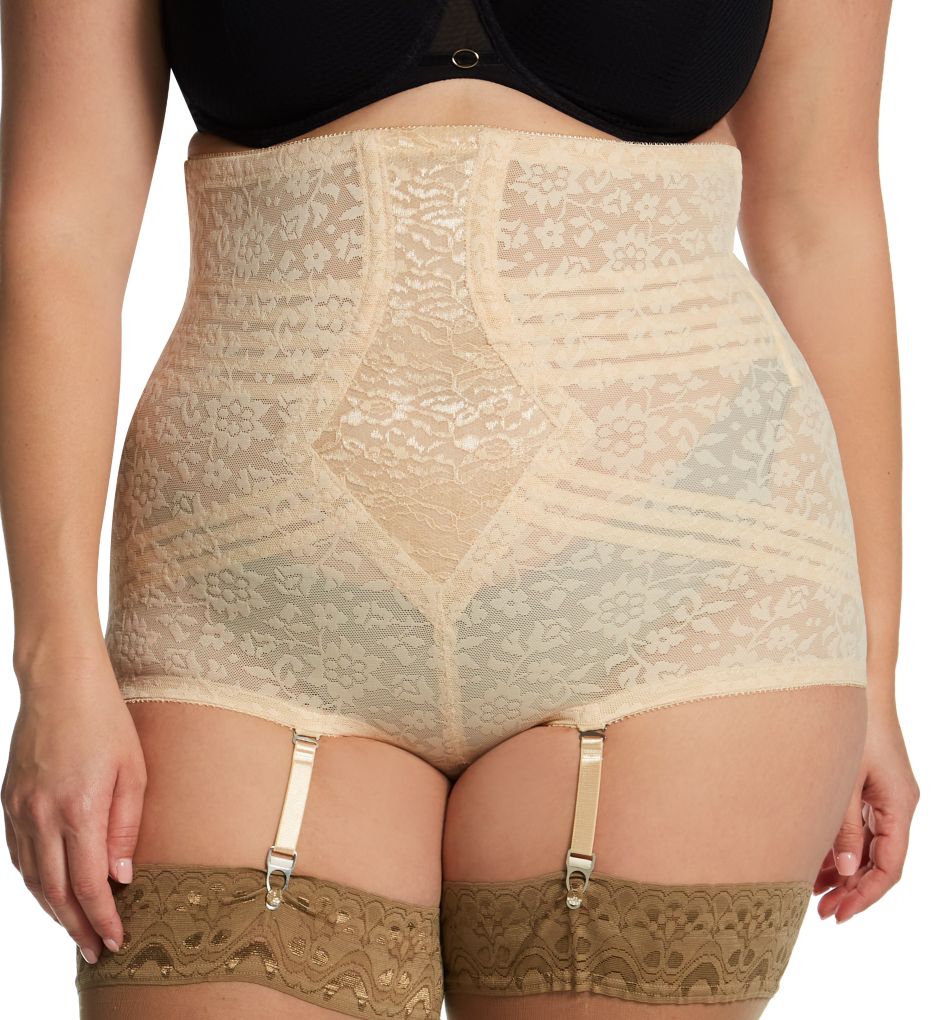 Rago Plus High-Waist Lacette Invisinet Panel Stretch-Lace Thigh