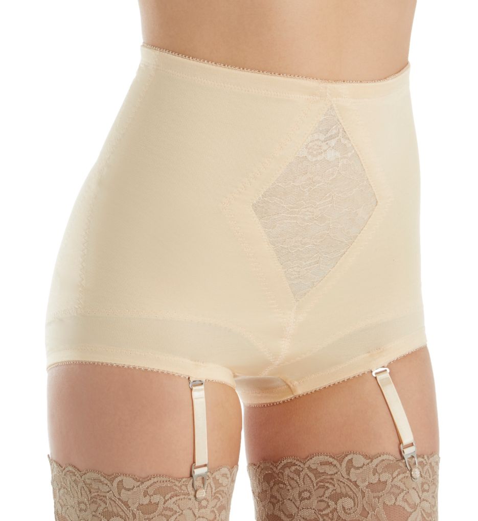 RAGO 6197 Sexy 4 Strap PANTY GIRDLE in WHITE EXTRA FIRM SHAPEWEAR Made U.S