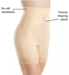 Diet Minded No Roll High Waist Long Leg Shaper White M