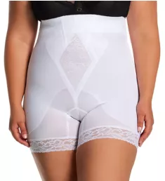 Plus Diet Minded NoRoll High Waist Long Leg Shaper White 3X