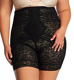 Plus Size Extra Firm No Roll High Waist Leg Shaper Black 3X