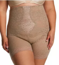 Plus Size Extra Firm No Roll High Waist Leg Shaper Mocha 3X