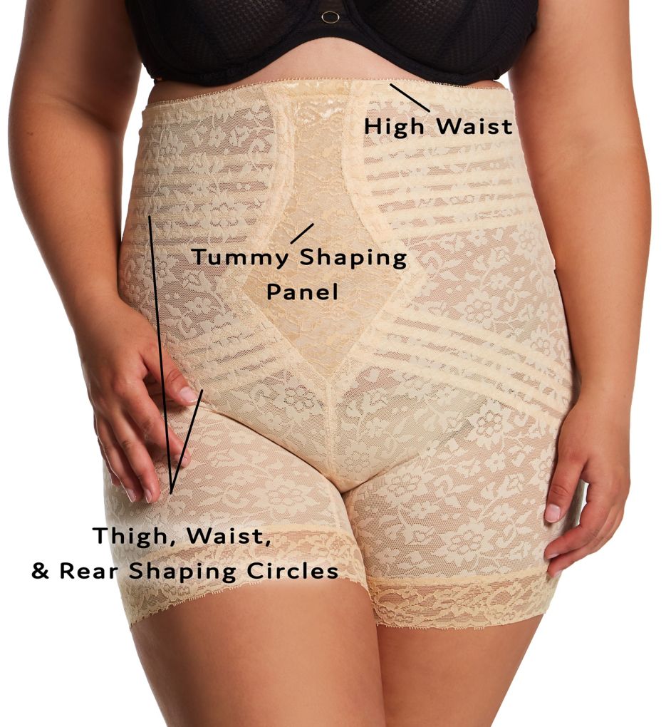 Rago Style 6207 - High Waist Leg Shaper Extra Firm Shaping, Mocha, 5X