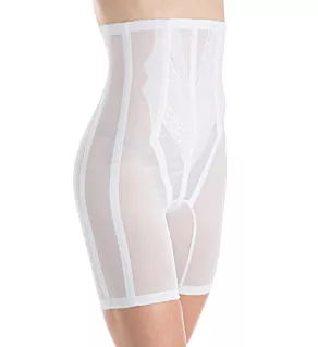 Extra Firm High Waist Long Leg Shaper with Zipper White M