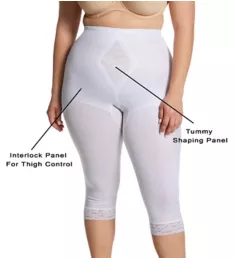 Plus Diet Minded Capri Pant Liner White 3X