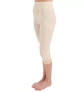 Shapette Capri Pant Liner with Contour Bands Beige M