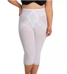 Plus Shapette Capri Pant Liner with Contour Bands White 3X