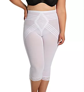Plus Shapette Capri Pant Liner with Contour Bands White 3X