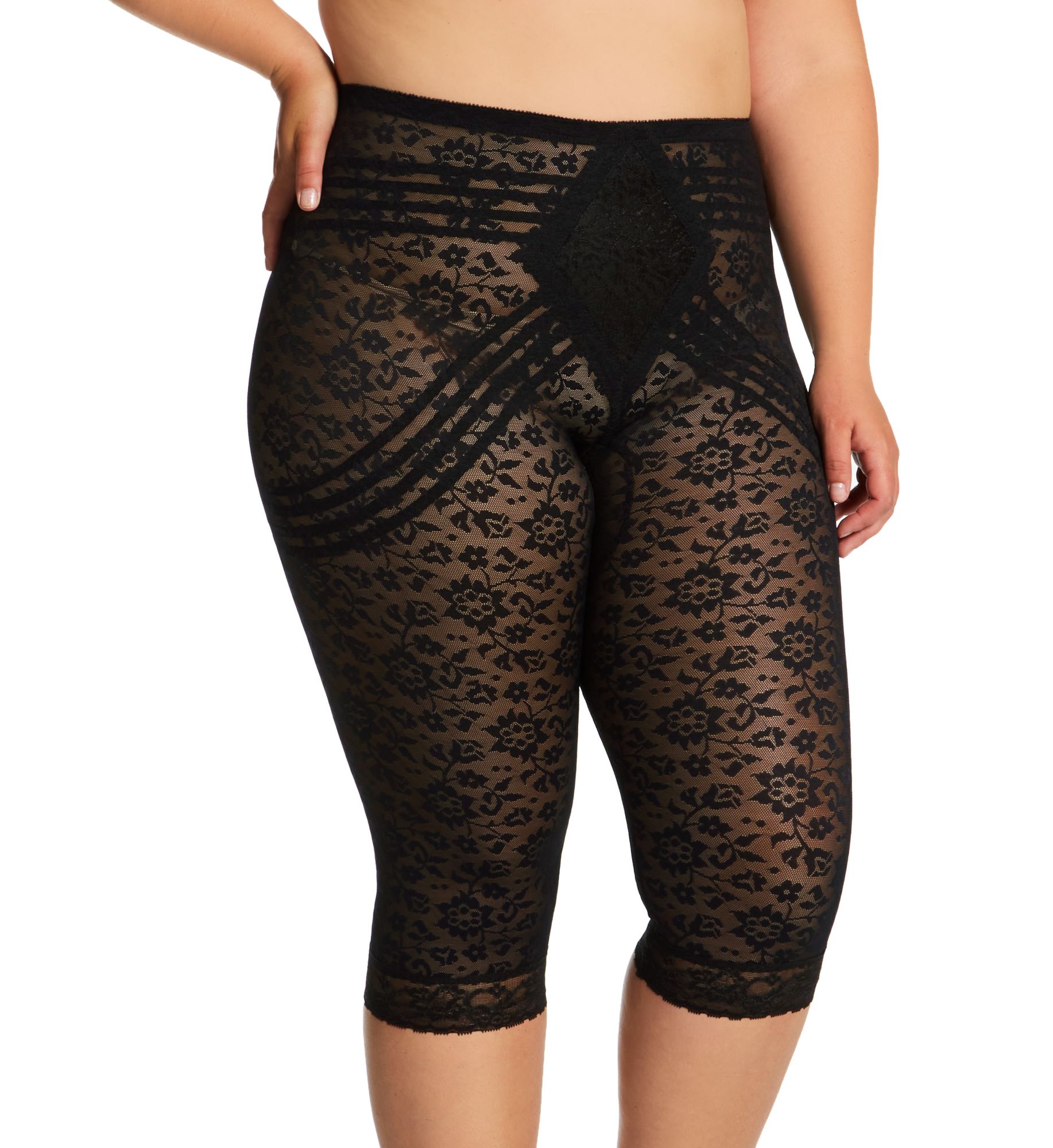 Rago Plus Lacette Extra Firm Shaping Capri Pant Liner Black 7X  - Image 1