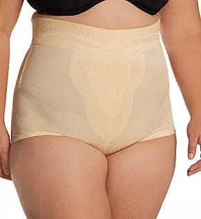 Plus Diet Minded High Waist Contour Shaping Brief Beige 3X
