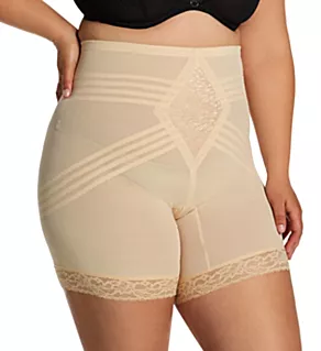Plus Shapette Long Leg Shaper with Contour Bands Beige 3X