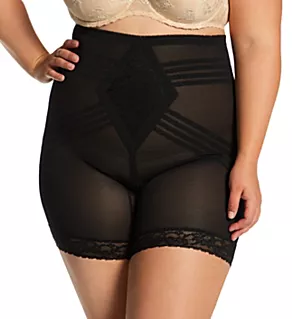 Plus Shapette Long Leg Shaper with Contour Bands Black 3X