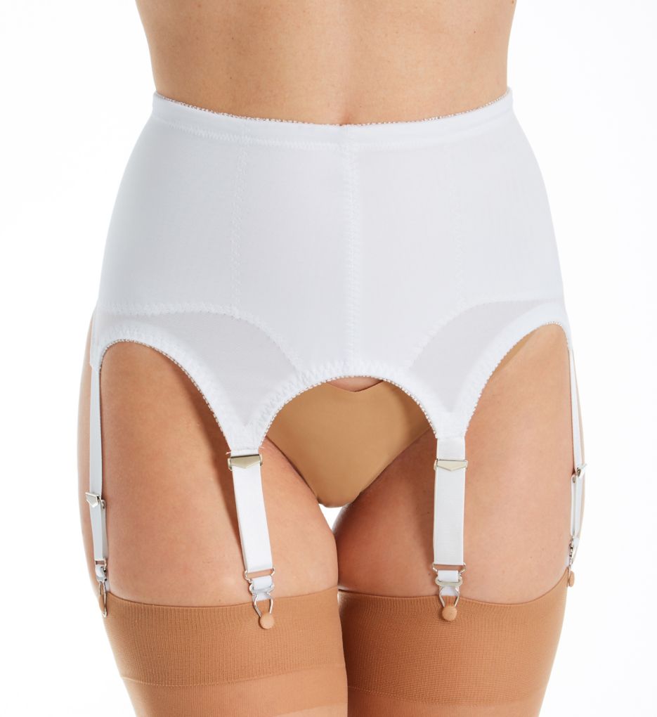 High Waist Crotchless Panty Girdle Garter Belt W 6 Adjustable Straps Metal  Clips