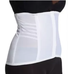 Plus Shapette Satin Panel Waist Cincher White 3X