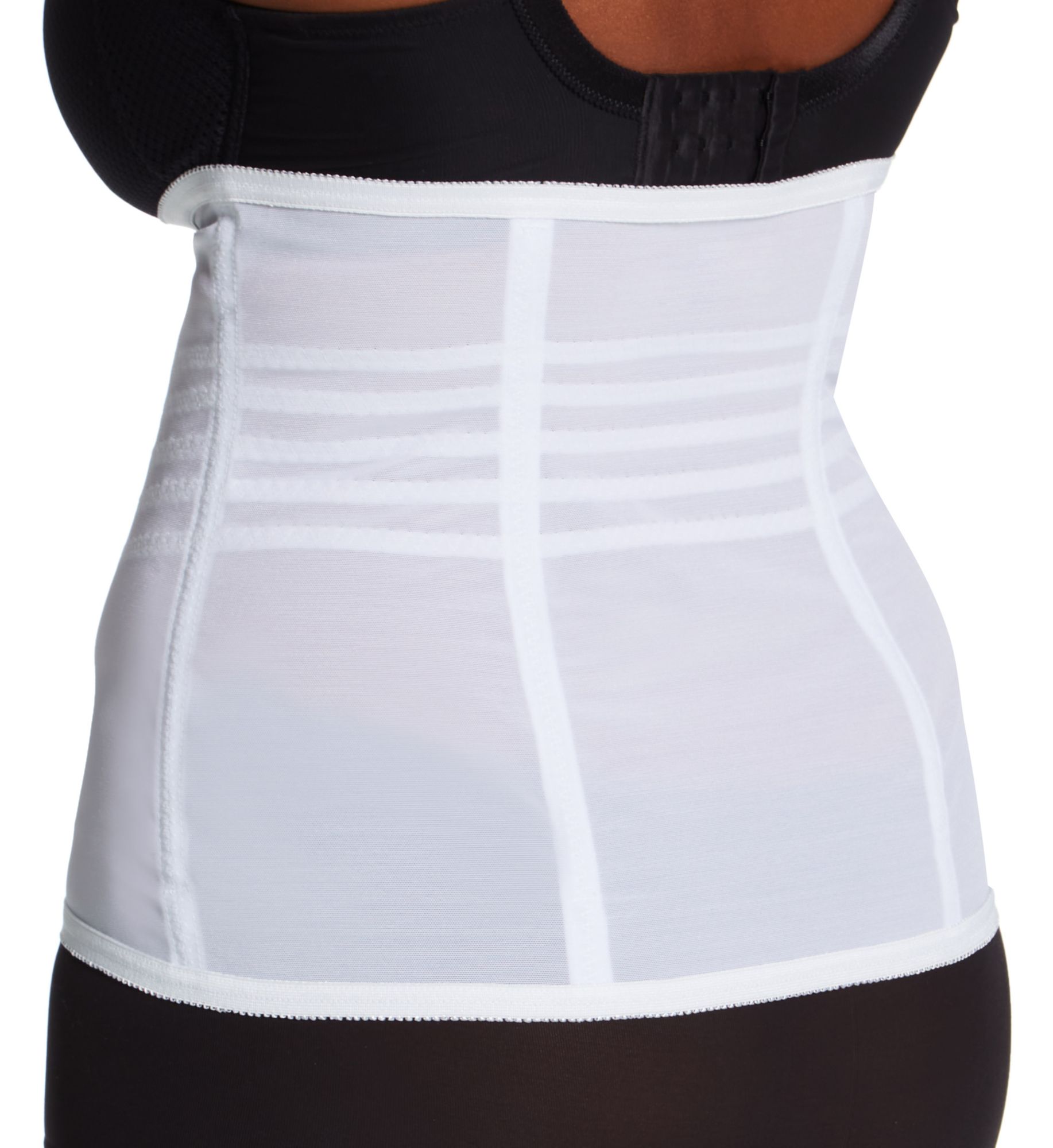 Rago Plus Shapette Satin Panel Waist Cincher White 4X  - Image 2