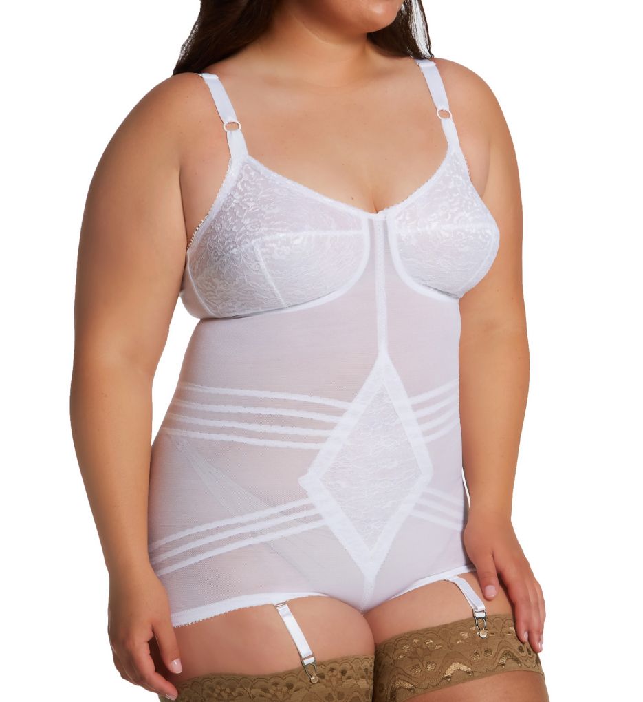 Rago Shapewear Open Bottom White Body Briefer Plus Size Band 48