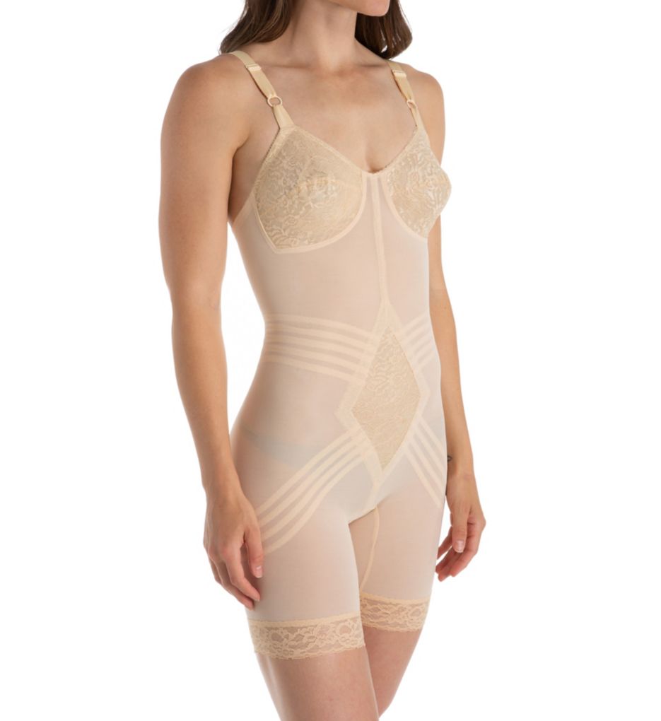 Womens White Nylon/Spandex Extra Firm Shaping Long Leg Body Shaper (34B)