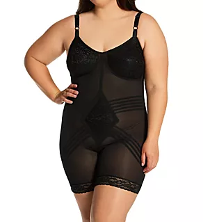 Plus Long Leg Body Briefer with Contour Bands Black 42B
