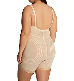 Plus Long Leg Body Briefer with Contour Bands Beige 48B