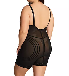 Plus Long Leg Body Briefer with Contour Bands Black 42B
