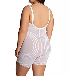 Plus Long Leg Body Briefer with Contour Bands White 42B