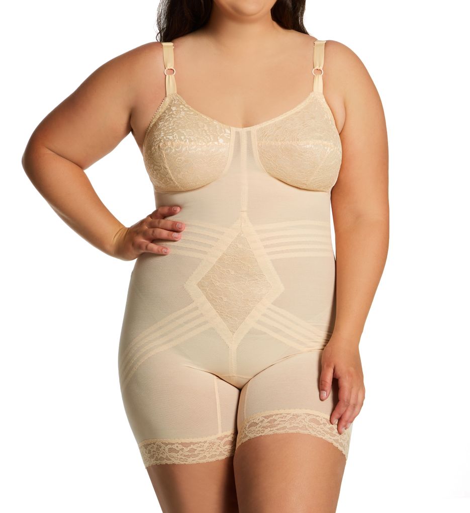 Rago Shapewear Open Bottom White Body Briefer Plus Size Band 48