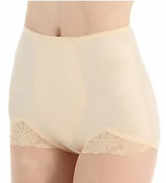 Light Shaping V Leg Brief Panty with Lace Beige M