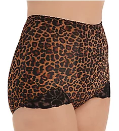 Light Shaping V Leg Brief Panty with Lace Leopard S