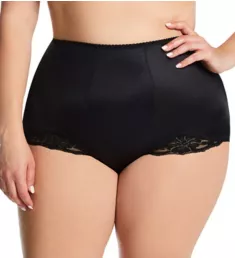 Plus Light Shaping V Leg Brief Panty with Lace Black 3X