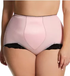 Plus Light Shaping V Leg Brief Panty with Lace Pink 3X