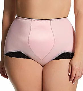 Plus Light Shaping V Leg Brief Panty with Lace Pink 3X