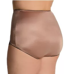 Plus Light Shaping V Leg Brief Panty with Lace Mocha 3X