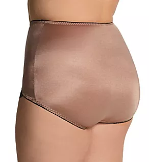 Plus Light Shaping V Leg Brief Panty with Lace Mocha 3X