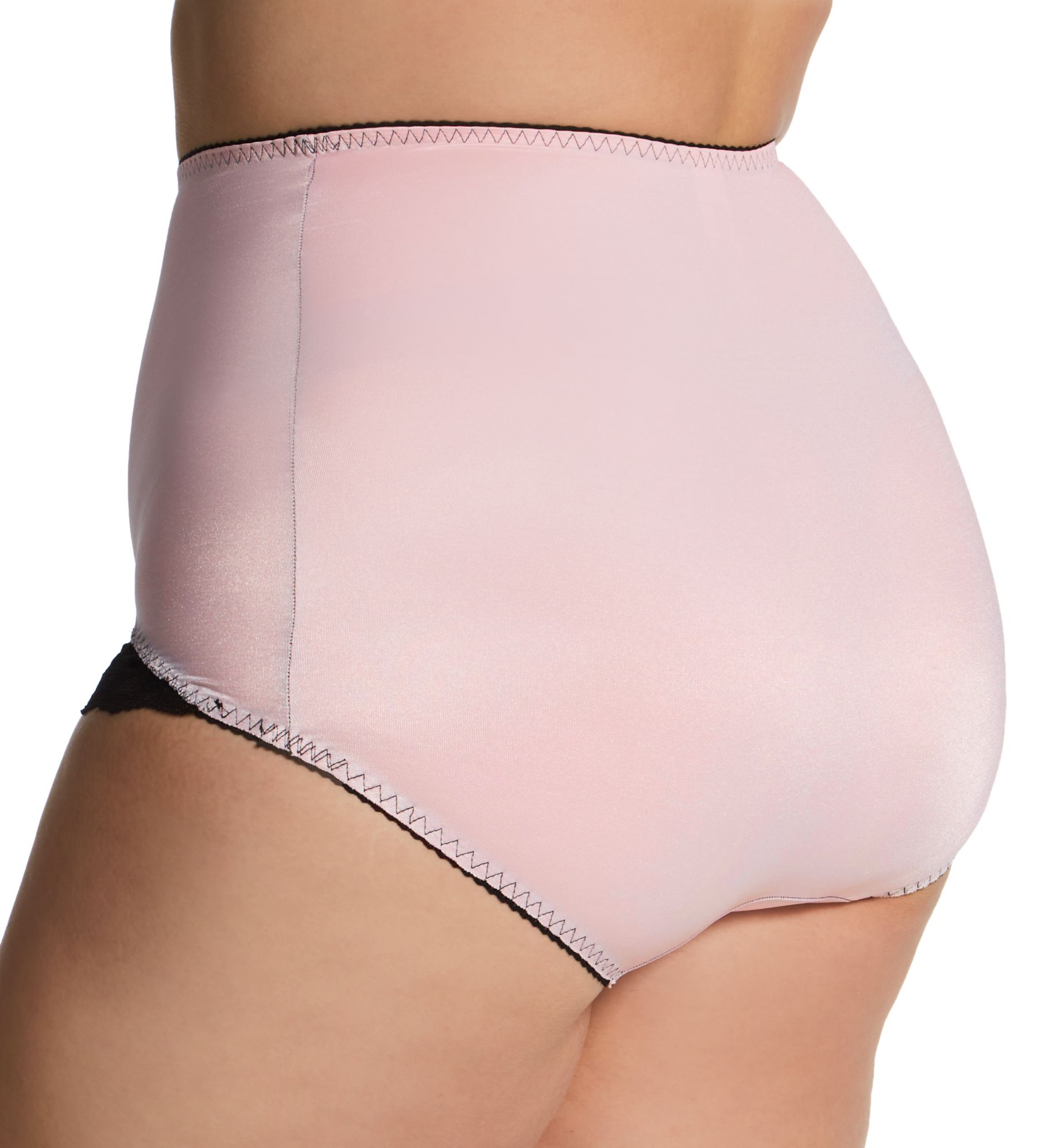 Rago Plus Light Shaping V Leg Brief Panty with Lace Pink 8X  - Image 2