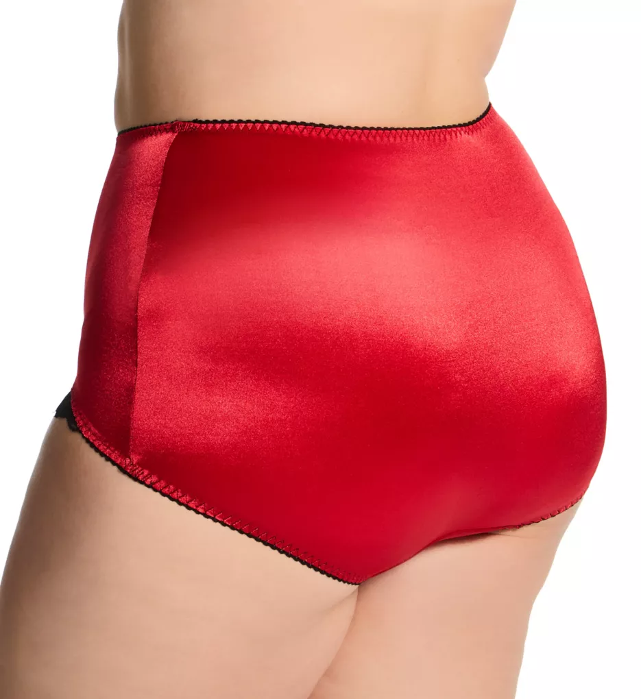 Plus Light Shaping V Leg Brief Panty with Lace Red 3X