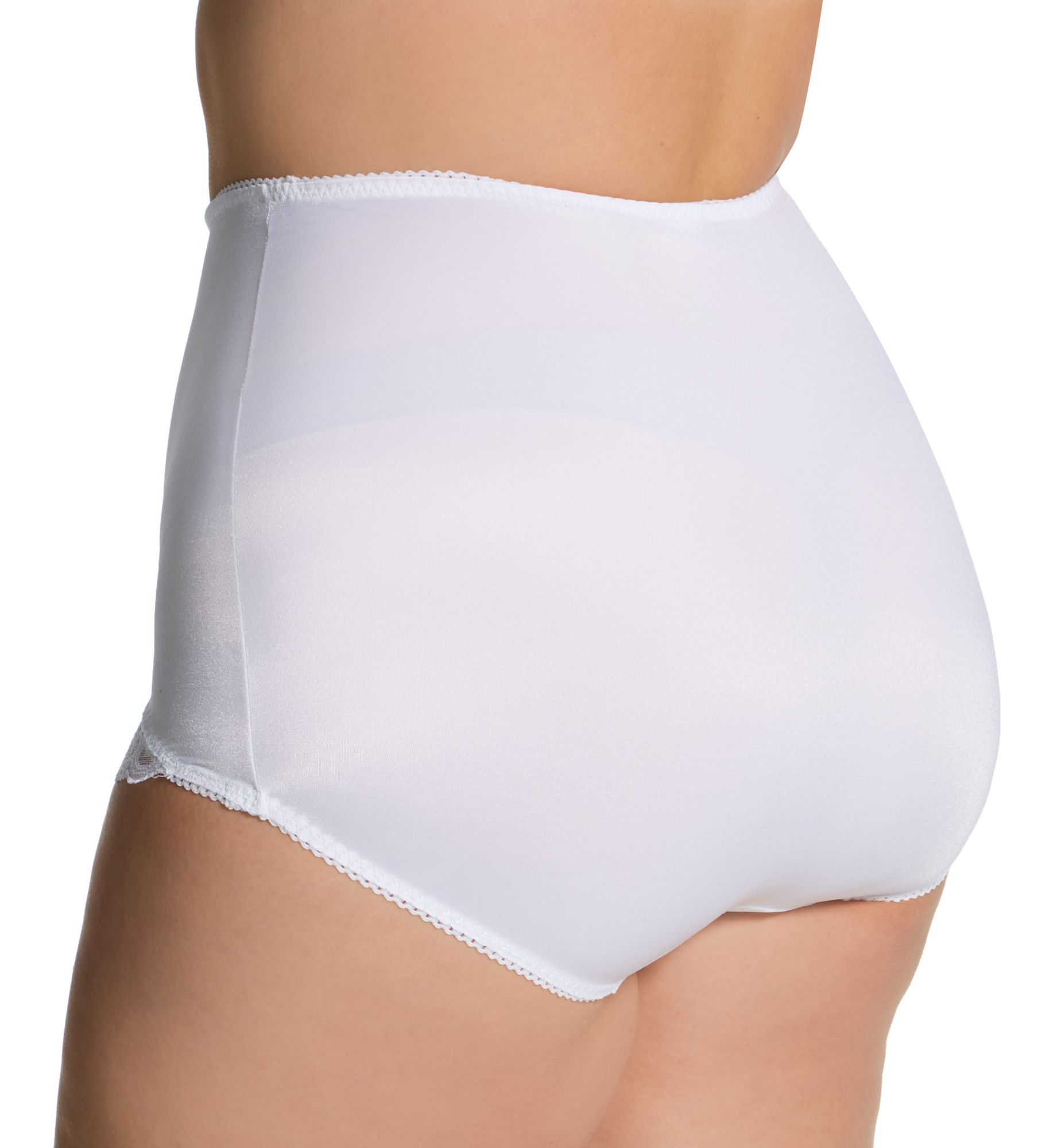 Rago Plus Light Shaping V Leg Brief Panty with Lace White 4X  - Image 2