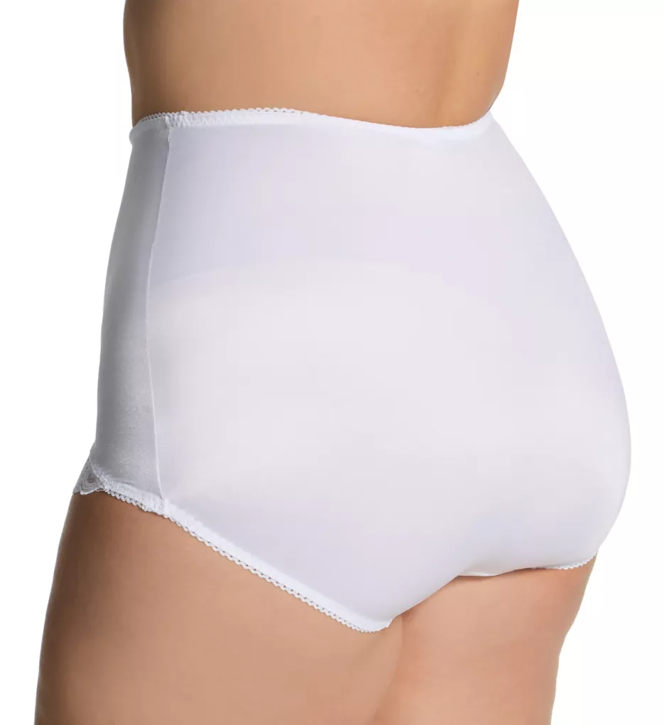 Plus Light Shaping V Leg Brief Panty with Lace White 3X