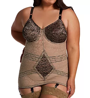 Plus Lacette Open Bottom Body Briefer Mocha/Black 42DD