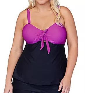 Plus Size Costa Blanca Zanzibar Tankini Swim Top
