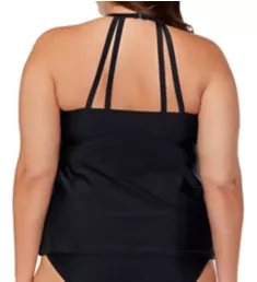 Plus Size Calina Solids Rosalie Tankini Swim Top Black 14W