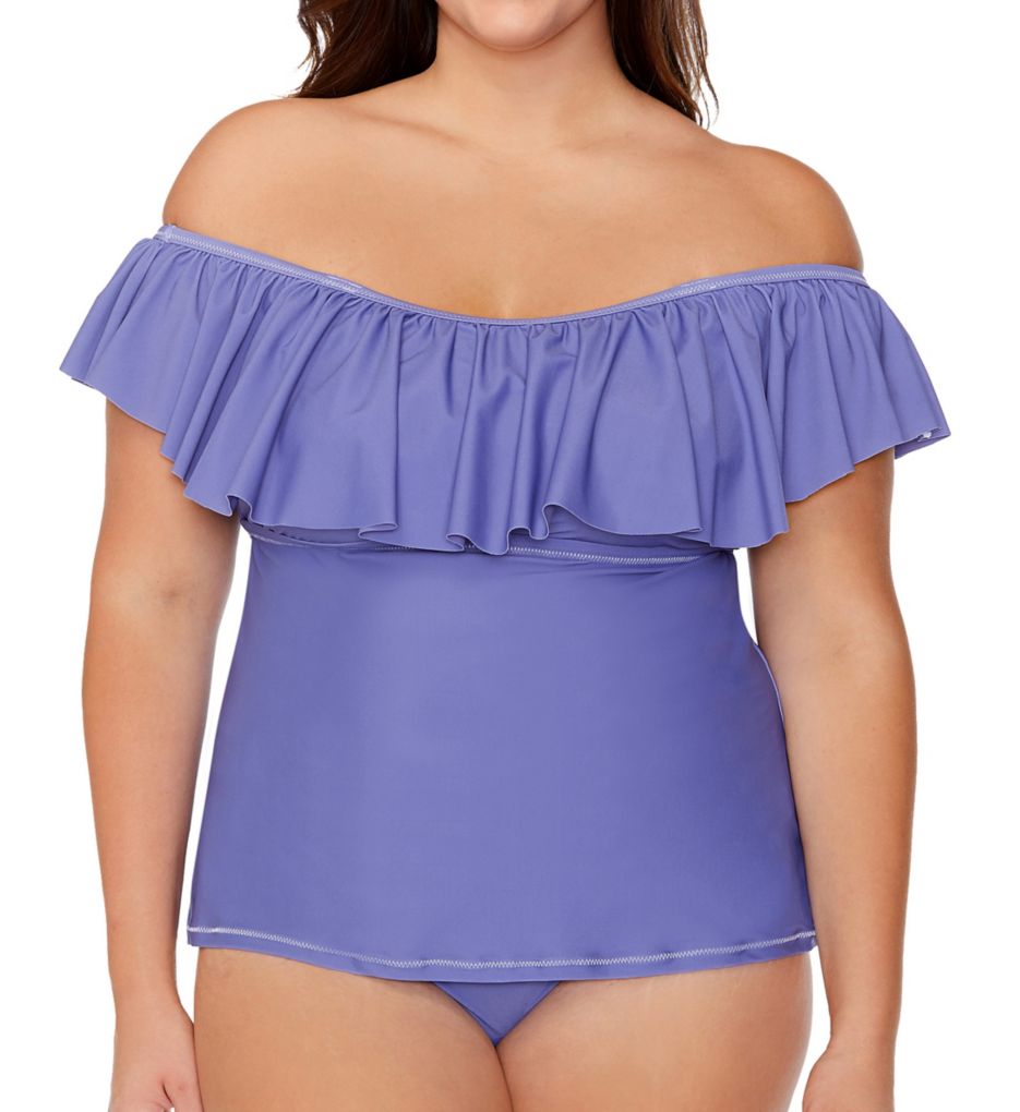 Plus Size Calina Solids Tortuga Tankini Swim Top