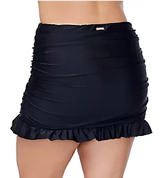 Plus Size Calina Solids Echo Skirt Swim Bottom Black 14W