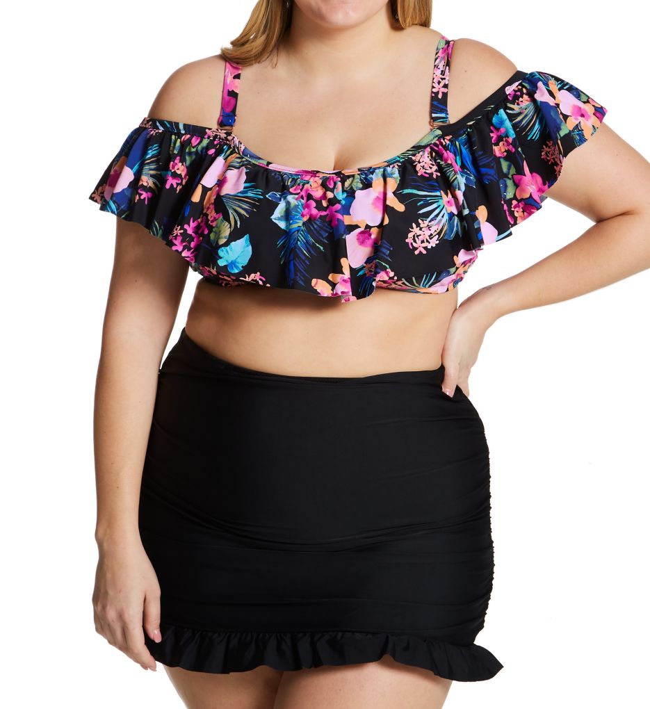 Plus Size Calina Solids Echo Skirt Swim Bottom-cs2