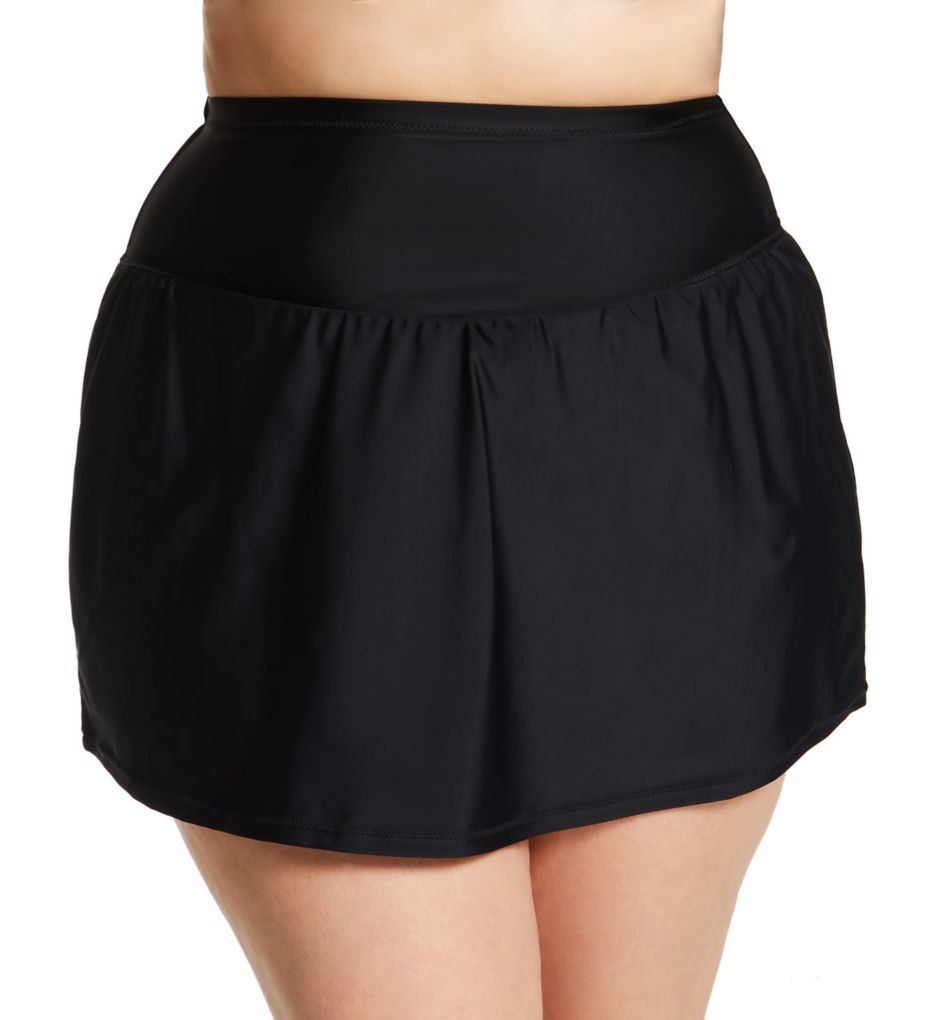 Plus Size Calina Solids Bravo Skirt Swim Bottom-fs